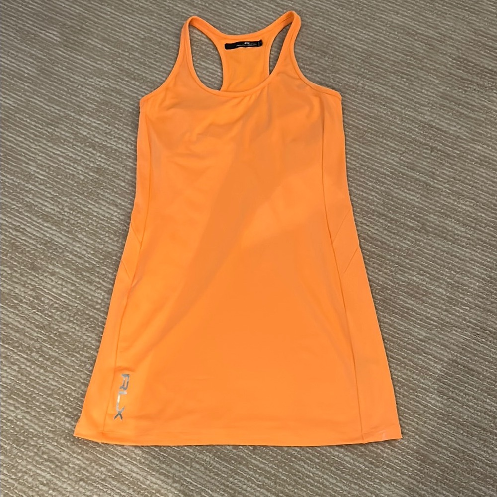 RLX Ralph Lauren Orange Fitted Tank Top Moisture-Wicking